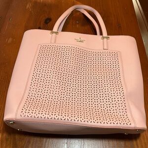 Kate Spade Cedar Street Perforated Taylor Tote – Pink Bonnet Saffiano Leather